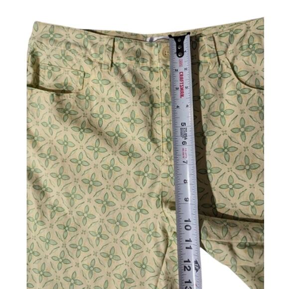 Talbots Womens Yellow Crop Pants 8 Spring Floral Stretch Pockets Preppy - Picture 4 of 9